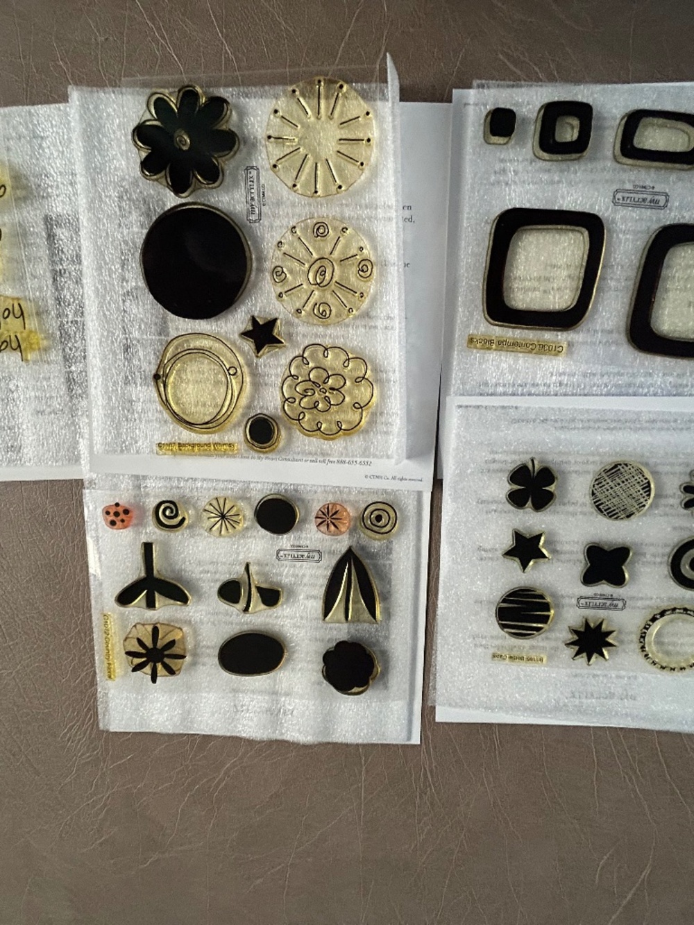 CTMH stamp sets.  these are accent sets.  one is sentiment.
